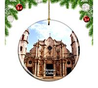 Weekino Piazza della Cattedrale Havana Cuba Decorazione Natalizia Albero di Natale Ornamento Pendente sospeso Città Viaggi Souvenir Collection Porcellana da 2,85 Pollici