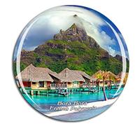 Weekino Polinesia Francese Monte Otemanu Bora Bora Island Calamità da frigo 3D Cristallo Bicchiere Tourist City Viaggio Souvenir Collezione Regalo Forte Frigorifero Sticker