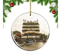 Weekino Vietnam Hanoi Decorazione Natalizia Albero di Natale Ornamento Pendente sospeso Città Viaggi Souvenir Collection Porcellana da 2,85 Pollici