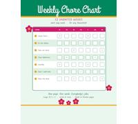 Weekly Chore Chart Notebook: Undated 52-Week Household Cleaning Schedule & Family Chore Tracker Large 8.5 x 11