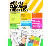 Weekly Cleaning Checklist: Declutter Organizer Planner Household Chores and Cleaning Schedule Notebook List for Daily Weekly Monthly, Housekeeping and Home Organizing Book, Colorful 8.5X11