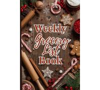 Weekly Grocery List Book | 120 Pages | Christmas-Themed Grocery Organizer with Sections for Produce, Meat, Dairy & More | 6x9 Meal Planning Notebook