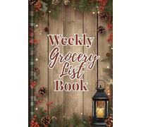 Weekly Grocery List Book | Holiday-Themed Grocery Organizer | 120 Shopping Pages with 5 Sections | 6x9 Meal Planner Notebook