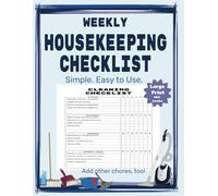Weekly Housekeeping Checklist: Simple & Easy-to-Use Cleaning Planner for an Organized Home | Large Print | 104 Weeks: A Weekly Cleaning Tracker to ... Kitchen, Bathroom, Bedroom & General Areas