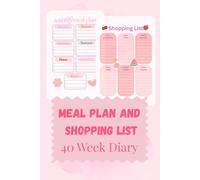 Weekly meal plan and shopping list diary: Pretty 80 week meal planner and shopping list notebook family organiser 2026