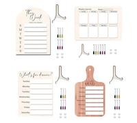 Weekly Meal Prep Board - Wooden Kitchen Planner, Magnetic Refrigerator Meal Planning Board with 6 Color Markers | Organizer for Breakfast, Lunch, Dinner, Snack Planning, Family Schedule, Healthy