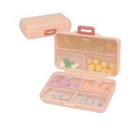 Weekly Pill Organizer, 7 Compartment Portable Pill Case Travel Pill Case for Purse Pocket, Pink