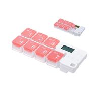 Weekly Pill Organizer, Battery Operated Reminder, 7 Day Smart Pill Storage Case, Portable Medication Organizer with Alarm and Label Design, Home School Outdoor Accessory, Travel Camping Road Trip