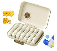 Weekly Pill Organizer, Daily Pills Box, Large Opening Supplement Case, Aesthetic Travel Medication Holder, Compartment Design Feature for, Bedside, Office, Gym, 7.28x5.43x1.57 Inches