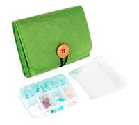 Weekly Pill Organizer Set - Felt PP EVA 20x13.5x2.5cm 75g Travel Medication Case With 7 Clear Pouches And Storage Box - Moisture Resistant Design - Portable Daily Planner