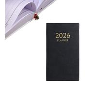 Weekly Planner, Agenda Settimanale Orizzontale 2026 12 Mesi, Con Copertina Rigida e Chiusura Elastica, Diario Piccola da Gen a Dic 2026