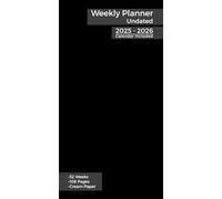 Weekly Planner Undated Notebook for Travelers with 2025-2026 Calendar Black Cover: 52 Weeks, Standard Size 8.27 x 4.33 Inches (210 x 110 mm), Cream Paper, 108 Pages
