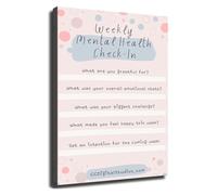 Weekly Reflection Poster Mental Health Check In Self Care Guide Wall Art for Home Office Bedroom(Unframed,16x24inch(40x60cm))