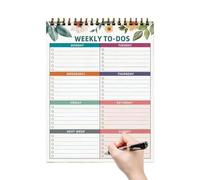 Weekly, Spiral Undated Weekly Schedule Organizer Notebook, Productivity Calendar Book, Durable Easy Binding, For Home Kitchen Living Room School Business