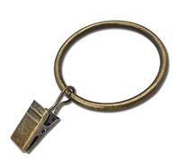 WeeksEight Confezione da 20 anelli per tende in bronzo con clip, ganci per tende, ganci per appendere tende, fiocchi, cappelli, anelli per tendaggi, 4,5 cm, adatti per aste per tende fino a 3,8 cm di