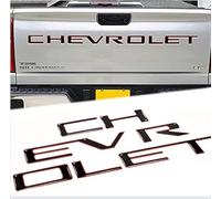 weeksops Tailgate Inserts Letters for Silverado 2019-2025, 3D Raised Gloss Black with Red Border Decals, Strong Adhesive
