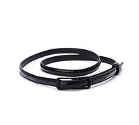 Weeksu Cintura in pelle verniciata da donna Cinture in pelle vita sottile cintura regolabile cintura da donna per accessori per abiti, Nero, 110cm