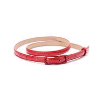 Weeksu Cintura in pelle verniciata da donna Cinture in pelle vita sottile cintura regolabile cintura da donna per accessori per abiti, rosso, 110cm