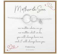 Weelody Regalo per mamma e figlio, in argento Sterling 925, con cerchio ad incastro, braccialetto per mamma da figlio, regalo per la festa della mamma