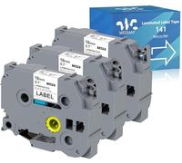 Weemay Compatibile TZe-141, confezione da 3 pezzi di ricambio per Brother P-Touch Label Tape 18mm 0,7 nero su trasparente 3/4 TZe TZ Tape TZ-141 TZ141 TZe141 per PT-D400AD PT-D610BT PT-D600 PT-D410, 1,7 cm x 26,2 '