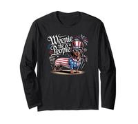 Weenie il popolo bassotto patriottico 4 luglio Umorismo Maglia a Manica