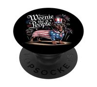 Weenie il popolo bassotto patriottico 4 luglio Umorismo PopSockets PopGrip Adesivo