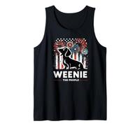 Weenie The People Bassotto Cane Americano Patriottico Fuochi d'artificio Canotta