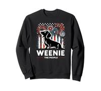 Weenie The People Bassotto Cane Americano Patriottico Fuochi d'artificio Felpa