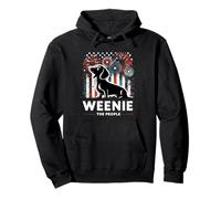 Weenie The People Bassotto Cane Americano Patriottico Fuochi d'artificio Felpa con Cappuccio
