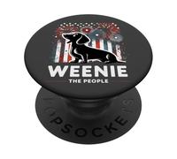 Weenie The People Bassotto Cane Americano Patriottico Fuochi d'artificio PopSockets PopGrip Adesivo