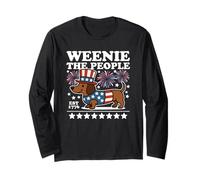 Weenie the People, simpatico bassotto, bandiera americana, 4 luglio Maglia a Manica