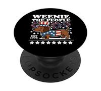 Weenie the People, simpatico bassotto, bandiera americana, 4 luglio PopSockets PopGrip Adesivo