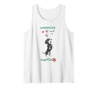 Weenies And Martinis Dachshund Fun Art Canotta