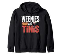 Weenies And Tinis Pun di Hot Dog Martini Party - Felpa con Cappuccio