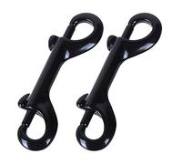 Weenkeey 2 pezzi ganci a scatto a doppio terminale in lega di zinco per catene a scatto gancio a molla in metallo resistente per cani da compagnia guinzaglio collare guinzaglio cavallo - nero