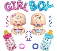 Weenkeey 6 pezzi Palloncini foil bambini Ciuccio bambino palloncino capezzolo bottiglia palloncini ragazzo ragazza alfabeto palloncini elio per rivelazione genere partito forniture Baby Shower Décor