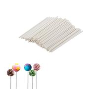 Weenwill Bastoncini per Cake Pop,100 Pcs Bianco Bastoncini per Lecca di Carta per Lecca-lecca per Cottura Fai Da Te,Decorazione per Torte Dolci,Caramelle Arcobaleno Cake Pops 100 x 3 mm