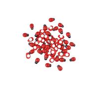 Weenwill Coccinelle Adesivo,100 Pezzi Mini Coccinelle Legno 8 * 11 mm Rosse Piccole Coccinelle per l'artigianato Fai da Te Scrapbooking Party Wedding Decorazione