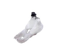 Weenwill Colombe Matrimonio Bianchi,1 Paia Piccione Finto Artificiali Realitistici Piccioni Decorativi finto Ornamento Di Piccione Bianco per la Decorazione Della Casa,Decorazione di Nozze