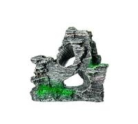 Weenwill Decorazione per Acquario,Grotta Nascosta per Acquario,Paesaggio Sottomarino,Accessori Acquario,Decorazione per Acquario con Vista sulle Montagne,per Pesci e Gamberetti