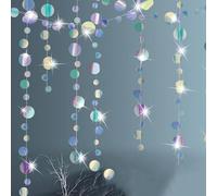 Weenwill Ghirlande di Carta a Punti Circolari,78 FT Ghirlanda di Rotonde Iridescenti Striscione da Appendere Glitterata Colorata di Stelle per Matrimonio Festoni Addobbi Compleanno Natale Festa