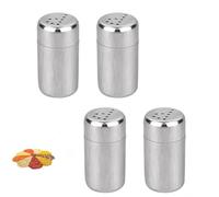 Weenwill Mini Saliera,6 Pezzi Mini Sale e Pepe 5 ml Saliera da Tavola Riutilizzabili Saliera da Tavola Acciaio Inox Set di Sale e Pepe per Viaggio Ufficio Campeggio Barbecue All'aperto