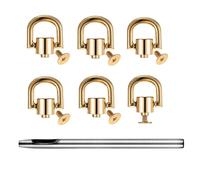 Weenwill Rivetti a Sfera Dorati con Vite ad Anello a D,Confezione da 6 Rivetti Rotanti Borchie in Pelle Bottoni a Testa Sferica e Chiusura ad D-Ring per Lavori DIY,Borse,Decorazioni per Scarpe
