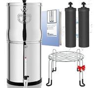 Weeplow® Earth,Sistema di filtrazione dell'acqua per gravità AISI 304 8.5 litri con 2 elementi di purificazione O'Pure 2 con supporto in acciaio inox in omaggio [VENDITORE FRANCESE,QUALITÀ SUPERIORE]