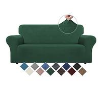 WEERRW Copridivano in velluto, altamente elasticizzato, con schiuma antiscivolo e fondo elastico, protezione per mobili per animali domestici, realizzato in morbido tessuto felpato, verde smeraldo,