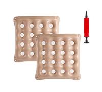 WEESTAAMO Set di 2 cuscini gonfiabili con pompa - Cuscino ortopedico ad aria per alleviare la pressione e prevenire piaghe da decubito, per sedia a rotelle, ufficio e auto (beige, PVC)