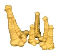 WEETVRI 5 dimensioni BDSM silicone dorato dildo con forte ventosa mostruoso dildo cavallo grande punto G dildo gigante ano dilatatore dildo anale plug anale giocattoli del sesso for donne uomini(Gold,