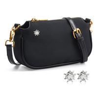 Weewooday Borsa Tradizionale da Donna con 3 Spille di Strass Stella Alpina Borsa Piccola con Tracolla Regolabile per Dirndl Festa Birra
