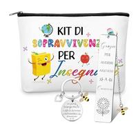 Weewooday Regali per Maestre Fine Anno Regali di Apprezzamento per Insegnanti Donne Include Portachiavi Maestra Pochette Trucchi Segnalibro Pensierini Fine Anno per Insegnante Laurea(Ape)
