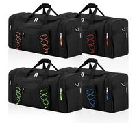 Weewooday Set di 4 Borse per Box da Tetto 65 cm 68L Duffel Portapacchi con 4 Cerniere Indicatori di Identificazione Borsa da Viaggio Nera con Scomparto per Scarpe per Box da Tetto Auto(Classico)
